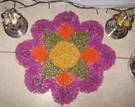 Pulses and grains Rangoli