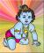 Baby Krishna on knees
