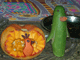 Vegetable carving - Cucumber and Pumpkin