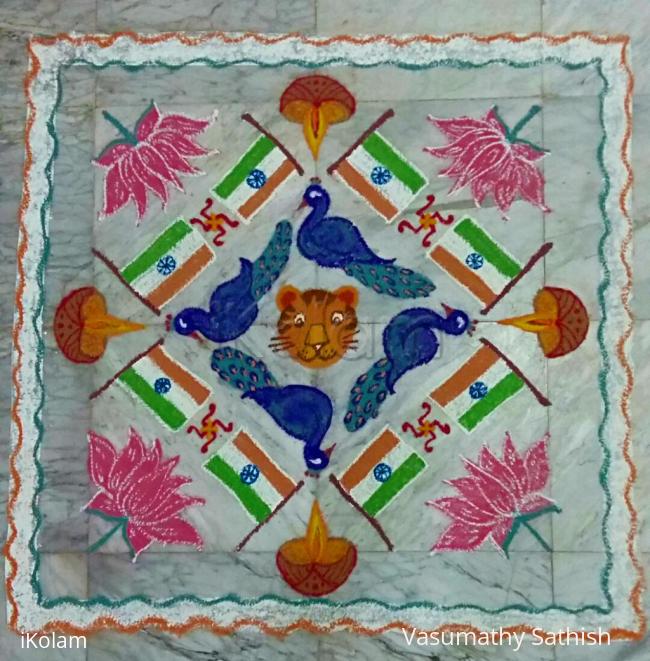 Rangoli: Republic day Rangoli with National Flag Rangoli: Republic day Rangoli with National Flag