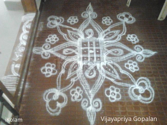 Rangoli: Kolam for grahapravesam function Rangoli: Kolam for grahapravesam function