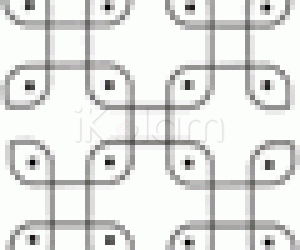 4 - 4 kolam with parallel dots