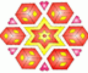 Stars valentine rangoli with hearts