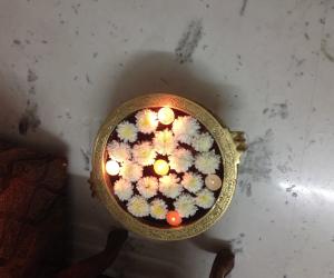 Flowers with diya