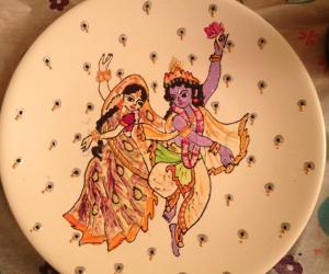 Hand painted (aarathi) plates