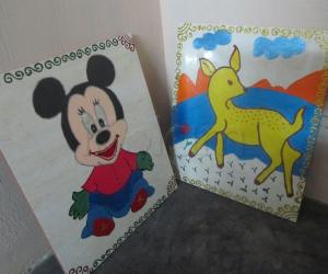 lord venkateshwara, lakshmi devi, tiles paintings, lord krishna