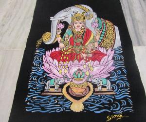 lord venkateshwara, lakshmi devi, tiles paintings, lord krishna