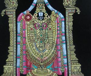 lord venkateshwara, lakshmi devi, tiles paintings, lord krishna