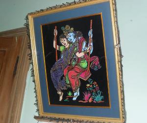 lord venkateshwara, lakshmi devi, tiles paintings, lord krishna