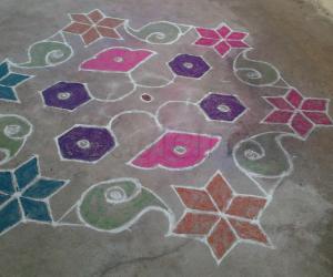 Star and shell kolam 