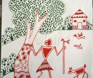 Fusion of Madhubani & Warli