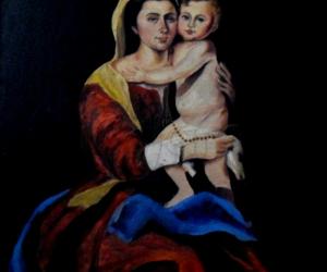 Mother and Jesus oil paint 1995