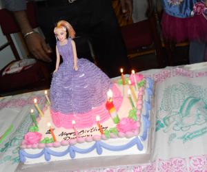 Barbie doll cake.