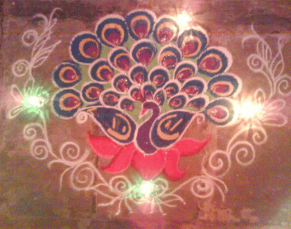 Rangoli: Peacock Rangoli