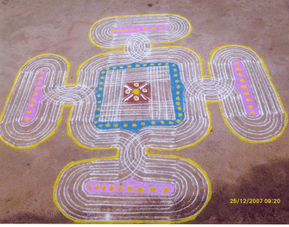 Rangoli: Traditional with colors