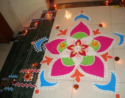 Rangoli: lights and petals
