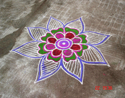 Rangoli: Lone Flower