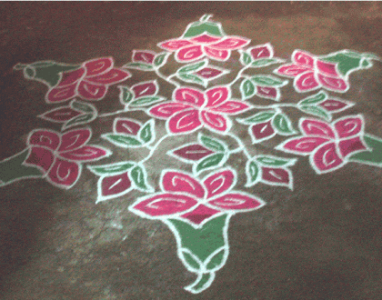 Rangoli: Flowers - Hibiscus