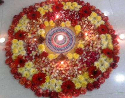 Rangoli: flower kolam for Diwali contest