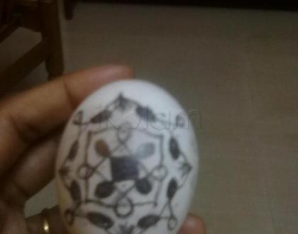 my dotted kolam 4-in egg shell 