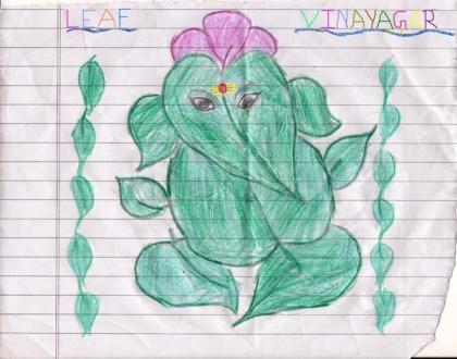 Rangoli: Leaf Vinayagar Drawing