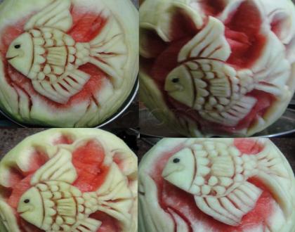 Rangoli: watermelon carving