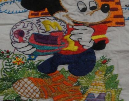 Rangoli: mickey mouse embroidery