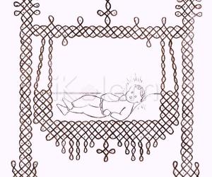 Krishna (or Christ) in a swing
