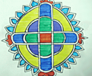 Rangoli: Blue_yellow