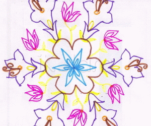 Rangoli: Brinjal and lotus