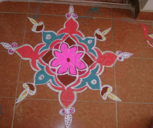 Rangoli: Kolam - lamps