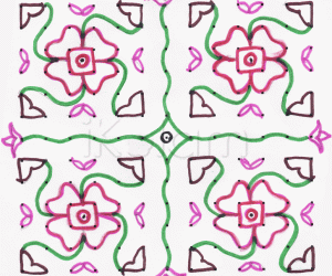 Rangoli: Hearts and flowers