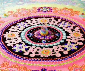 Rangoli made of sugar