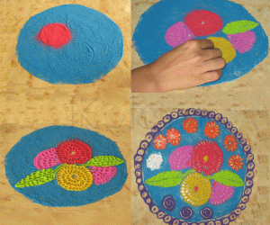 Rangoli: Rangoli using match-sticks
