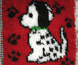 Rangoli: Latch hook puppy