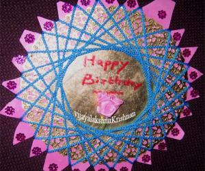 Rangoli: Greetingcard by thread