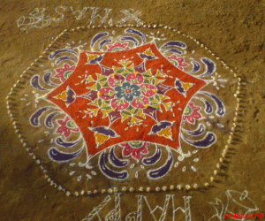 Rangoli: Christmas vermillion