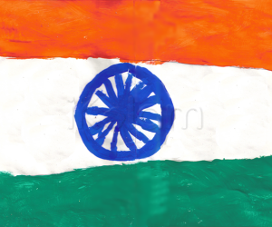 Rangoli: Indian flag