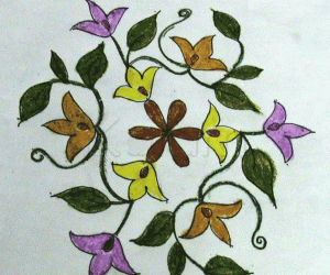 Rangoli: Lily flowers