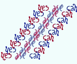 Rangoli: "Yes We Can" - Ambigram