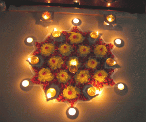 Rangoli: Karthigai deepam rangoli