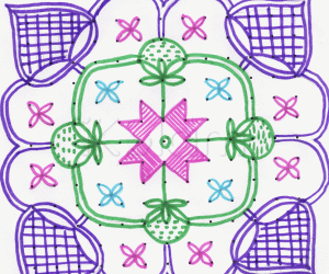 Rangoli: Acorns in kolam