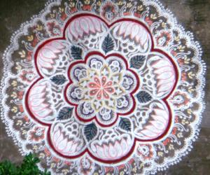 Rangoli: Lotus quilt design