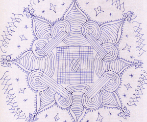 Rangoli: Kolam with lines