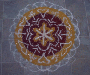 Rangoli with glitter