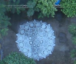 Rangoli: White lace carpet