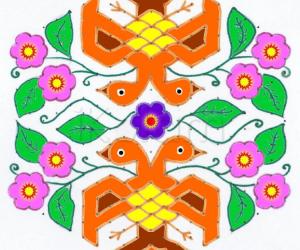 Rangoli: GanDa BherunDa - Emblem of Mysore Wodeyars(Kings)
