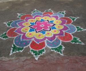 Free hand design rangoli