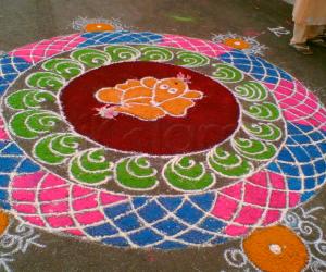 Rangoli: Ganpati rangoli (sharu)