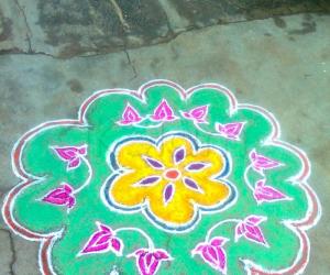 Rangoli: the main rangoli